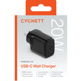 Cygnett PowerPlus 20W USB-C PD Fast Wall Charger - Black, Palm-Size, Portable,Travel-Ready,Best for iPhone,Samsung & USB-C Devices,2 Years Warranty