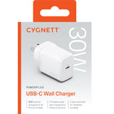 Cygnett PowerPlus 30W USB-C PD GaN Fast Wall Charger -White, Portable,Travel-Ready,Best for iPhone,Samsung's PPS & USB-C Devices, 2 Years Warranty