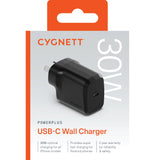 Cygnett PowerPlus 30W USB-C PD GaN Fast Wall Charger -Black, Portable,Travel-Ready,Best for iPhone,Samsung's PPS & USB-C Devices, 2 Years Warranty