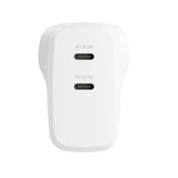 Cygnett PowerPlus 60W (30W x2) Dual Port USB-C PD Fast Wall Charger-White, Travel-Ready,Best for iPhone,Samsung's PPS & USB-C Devices,2 Years Warranty