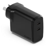 (LS) Cygnett PowerPlus 60W (30W x2) Dual Port USB-C PD Fast Wall Charger-Black, Best for iPhone,Samsung's PPS & USB-C Devices,2 Years Warranty