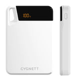 Cygnett ChargeUp Boost 4th Gen 5K mAh Power Bank-White(CY4744PBCHE),Dual Port(USB-C 12W + USB-A 12W),15cm USB-C Cable,Digital Display,Charge 2 Devices