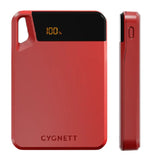 Cygnett ChargeUp Boost 4th Gen 5K mAh Power Bank - Red(CY4745PBCHE),Dual Port(USB-C 12W + USB-A 12W),15cm USB-C Cable,Digital Display,Charge 2 Devices