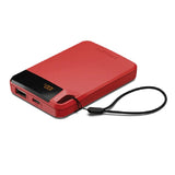 Cygnett ChargeUp Boost 4th Gen 5K mAh Power Bank - Red(CY4745PBCHE),Dual Port(USB-C 12W + USB-A 12W),15cm USB-C Cable,Digital Display,Charge 2 Devices