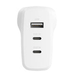 Cygnett PowerPlus 87W Triple Port Fast GaN Wall Charger - White(CY4770PDWCH),2xUSB-C PPS (87W),1xUSB-A(20W),Charge 3x Devices,Compact,2 Years Warranty