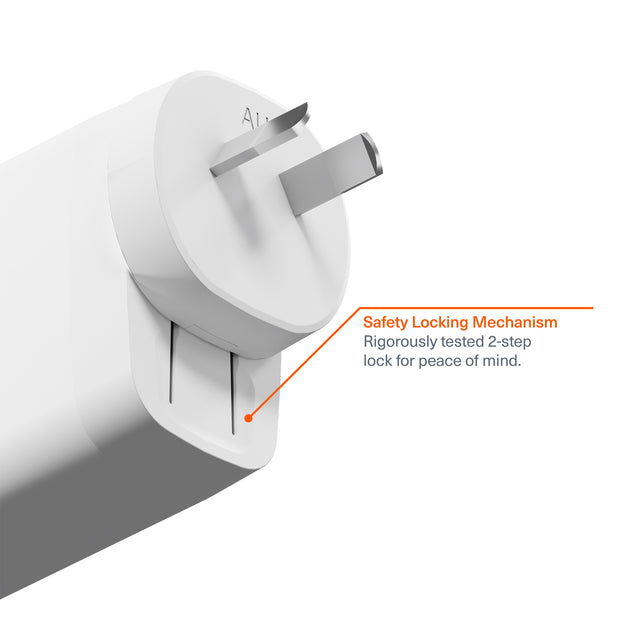 Cygnett PowerMaxx 67W Multi-Port GaN Travel Wall Charger - White (CY4771PDWCH),Charge 3 Devices Simultaneously, Removable Adaptor,2 Years Warranty