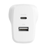 Cygnett PowerPlus 32W Dual Port (20W USB-C + 12W USB-A) PD Fast Wall Charger-White, Palm-Size,Portable,Travel-Ready,Charge 2x Devices,2 Years Warranty