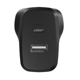 Cygnett PowerPlus 32W Dual Port (20W USB-C + 12W USB-A) PD Fast Wall Charger-Black, Palm-Size,Portable,Travel-Ready,Charge 2x Devices,2 Years Warranty