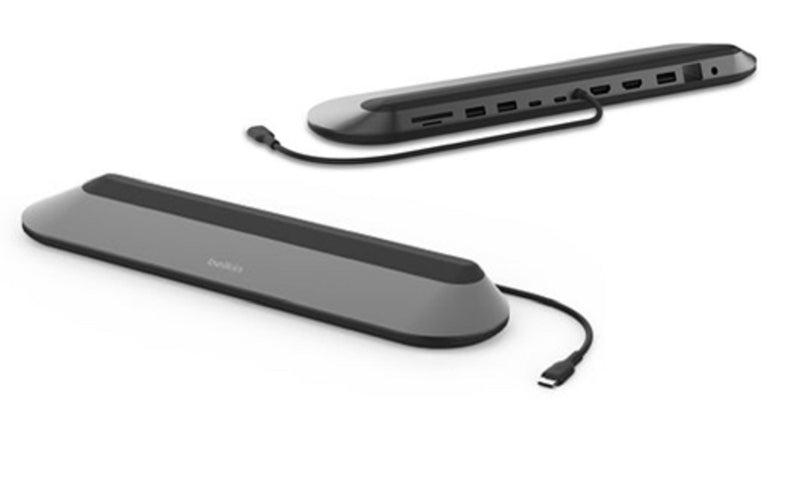 Belkin Connect USB-C 11-in-1 universal Docking Station - Grey (INC014btSGY), Dual Display, 10 Gbps, 100W Power Delivery, 2YR