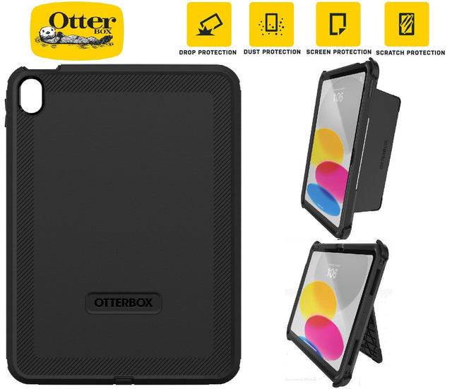 OtterBox Defender Apple iPad (10.9") (10th Gen) Case Black- ProPack-(77-89955),DROP+ 2X Military Standard,Built-in Screen Protection,7 Years Warranty