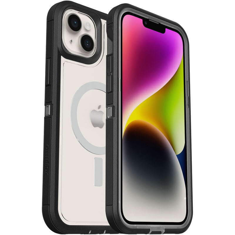 (LS) OtterBox Defender XT Clear MagSafe Apple iPhone 14 Plus Case (Clear/Black) - (77-90064), DROP+ 5X Military Standard, Rugged, 7 Years Warranty