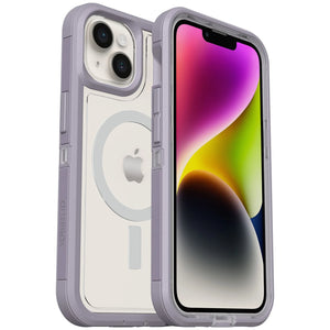OtterBox Defender XT Clear MagSafe Apple iPhone 14 / iPhone 13 Case Lavender Sky(Purple) - (77-90063), DROP+ 5X Military Standard, Multi-Layer
