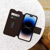 OtterBox Strada Apple iPhone 14 Pro Max Case Brown - (77-88568), DROP+ 3X Military Standard, Leather Folio Cover, Card Holder, Raised Edges,Soft T