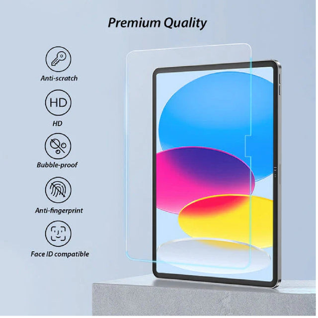 USP Apple iPad (10.9") (10th Gen) Tempered Glass Screen Protector : Full Coverage, 9H Hardness, Bubble-free, Anti-fingerprint, Original Touch Feel