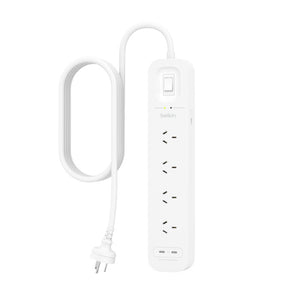 Belkin SurgePro 4-Outlet Surge Protector with Dual USB-C 30W - (SRB005AU2M), Dual USB-C Ports, 2M Power Cord, RCM Safety Certified, $40,000 CEW