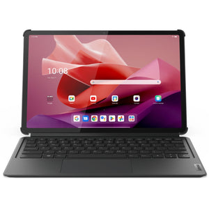 Lenovo Tab P12 (12.7") Bluetooth Keyboard - Storm Grey (ZG38C05204), Built-in Kickstand, 2-in-1 Pack, POGO Connector, Guilt-Free Streaming