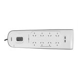Belkin BSV804 8-Outlet 2-Meter Surge Protection Strip with two 2.4 amp USB charging ports, Complete Three-line AC protection, CEW $50,000, Power Board