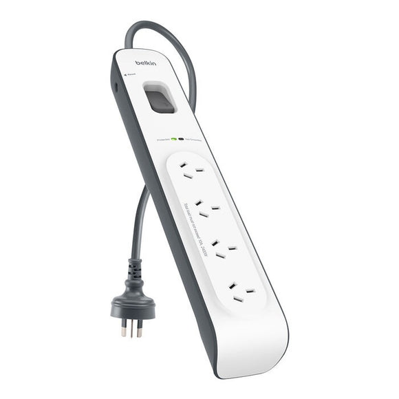 Belkin BSV400 4-Outlet 2-Meter Surge Protection Strip, Protects Against Spikes And Fluctuations, CEW $20,000,2YR , Power Board