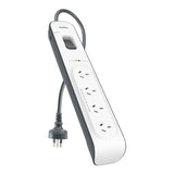Belkin BSV400 4-Outlet 2-Meter Surge Protection Strip, Protects Against Spikes And Fluctuations, CEW $20,000,2YR , Power Board