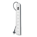 Belkin BSV603 6-Outlet 2-Meter Surge Protection Strip, Protects Against Spikes And Fluctuations, CEW $30,000,2YR, Power Board
