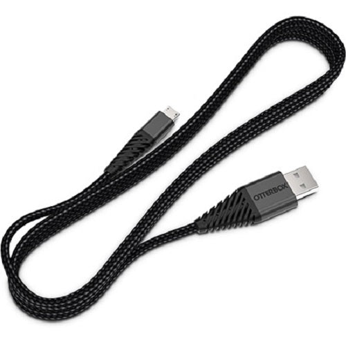 (LS) OtterBox Micro-USB to USB-A Cable (3M) - Black (78-51152),2.4 AMP High-Speed Fast Charge,Tangle-Resistant Braided Nylon, Rugged, 2 Years Warranty