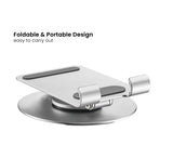 Brateck PHS06-6 FOLDING ALUMINUM PHONE & TABLET STAND WITH 360° ROTATION Fits smartphone and tablet ≤10“ - Silver (LS)