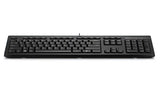 HP 125 Wired Keyboard - Compatible with Windows 10, Desktop PC, Laptop, Notebook USB Plug and Play Connectivity, Easy Cleaning 1YR WTY