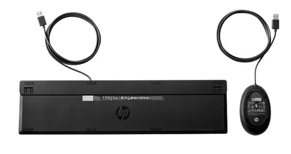 HP 320MK USB Wired Desktop Keyboard Mouse Combo Reduced-sized & Low-Profile Quiet Keys Plug&Play for Notebook Desktop PC WIN11/10 Black