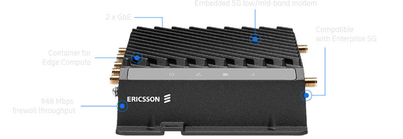 Cradlepoint R980 5G Mobile & IOT Ruggedized Router, Essential Plan, 5G & Cat 19 LTE, 2x GbE Ports, Dual SIM, 1xUSB2.0, 940 Mbps,5G SASE,3Year NetCloud