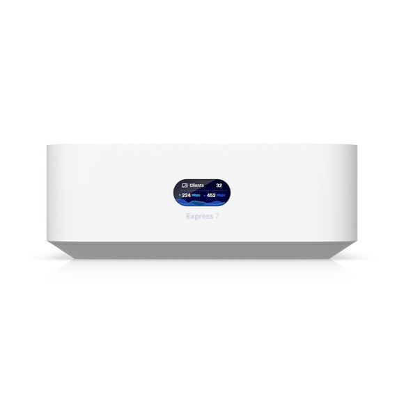 Ubiquiti UniFi Express 7, Mesh-scalable, Super-compact 10G Cloud Gateway, Integrated WiFi 7 With 6 GHz support, 140 m² Coverage, 2Yr Warr