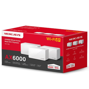 Mercusys Halo H90X(3-pack) AX6000 Whole Home Mesh Wi-Fi 6 System, 6000 Mbps Dual Band Wi-Fi, Up to 800 Square Meters, 1148/4804 Mbps, MU-MIMO (WIFI6)