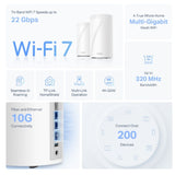 TP-Link Deco BE85(3-pack) BE22000 Tri-Band Whole Home Mesh Wi-Fi 7 System (WIFI7)