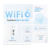 TP-Link Deco X1500(3-pack)  AX1500 Whole Home Mesh Wi-Fi 6 System, 300 Mbps at 2.4 GHz + 1201 Mbps at 5 GHz