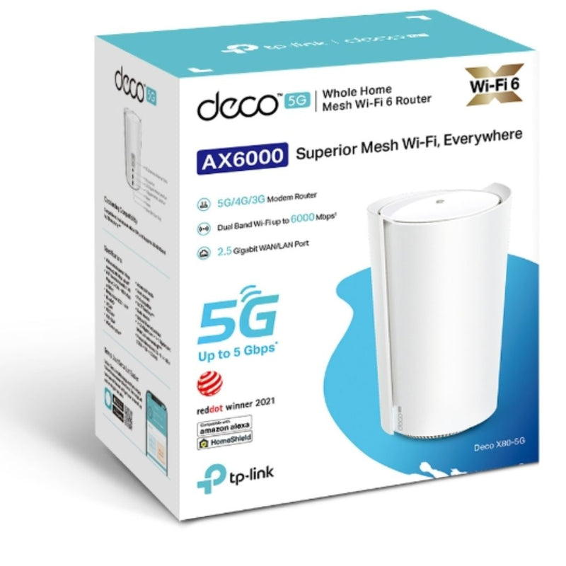 TP-Link Deco X80-5G(1-pack) 5G AX6000 Whole Home Wi-Fi 6 Gateway