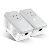 TP-Link TL-PA4010P KIT AV600 Powerline Adapter with AC Pass Through Starter Kit 600Mbps HomePlug AV 1x100Mbps LAN Power Socket 300m ~TL-PA4016P KIT