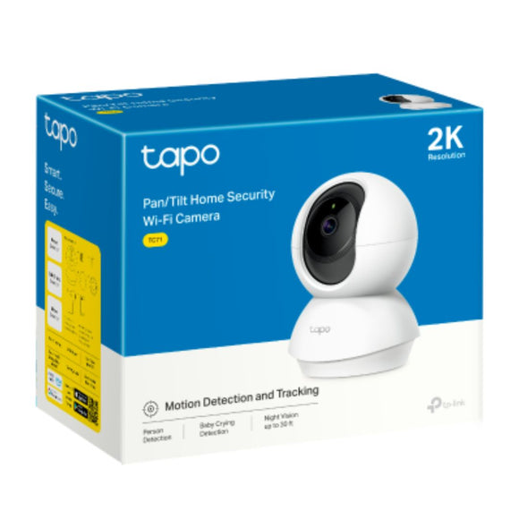 TP-Link TC71 Pan/Tilt Home Security Wi-Fi Camera, 2K, 3MP (2304x1296), Two-Way Audio,Sound & Light Alarm, Motion Detect