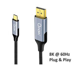 Just You PC Oxhorn USB C to DP Cable 2m 8K@60Hz Aluminum plugs black Thunderbolt 3/4 DP1.4