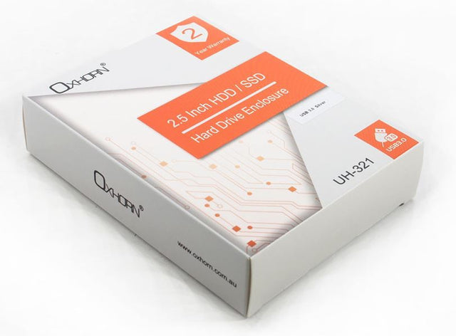 Oxhorn USB 3.0 USAP 2.5″ SATA HDD SSD Enclosure BlueUSB3.0 Cable (included) 2YR WTY