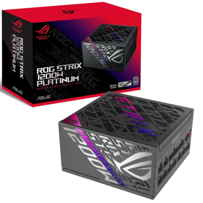 ASUS ROG-STRIX-1200P-GAMING ROG STRIX 1200W Platinum PSU, ROG heatsinks, Dual ball fan bearings, 0dB technology, 10YW