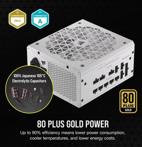 Corsair RMx Shift White Series, RM750x Shift White, 750 Watt, 80 PLUS GOLD Certified, Fully Modular Power Supply