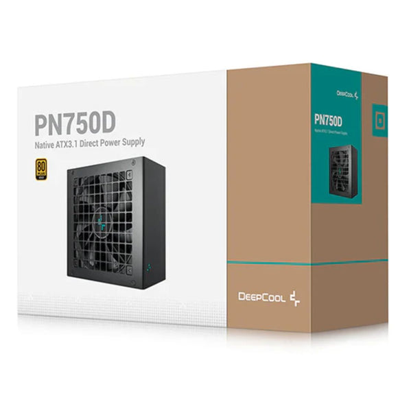 DeepCool PN750D 750W 80+ Gold Certified Non-Modular ATX Power Supply (Direct Cable), 120mm Fan, Japanese Capacitors, DC to DC, ATX12V V3.1, 100,000 M