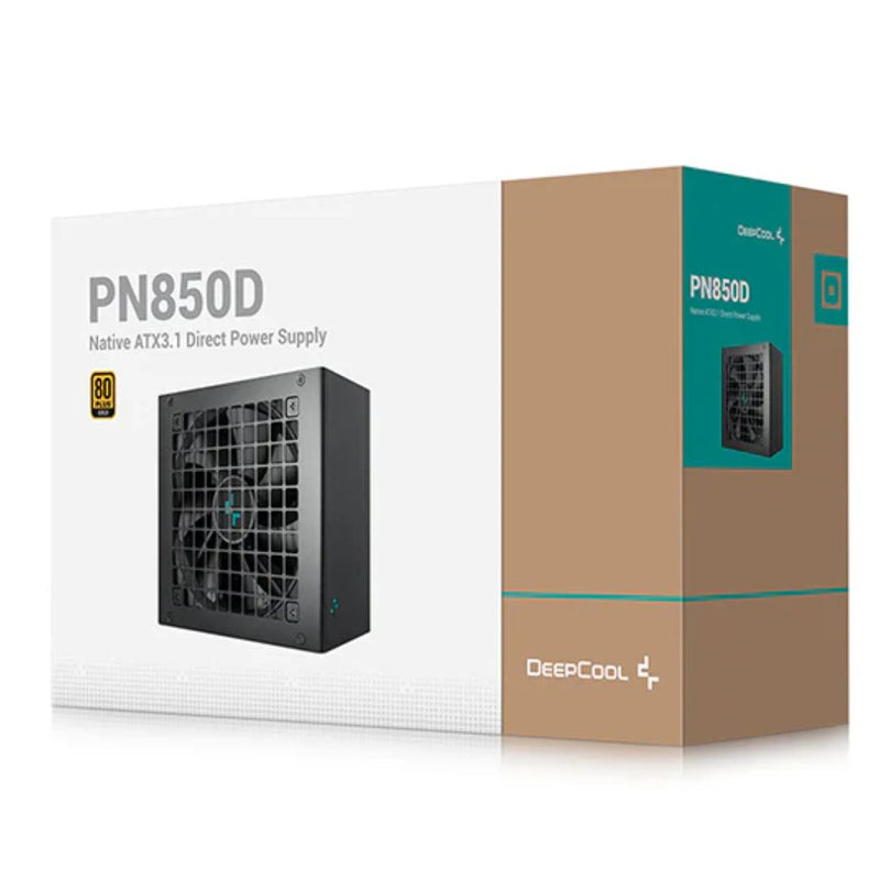 DeepCool PN850D 850W 80+ Gold Certified Non-Modular ATX Power Supply (Direct Cable) 120mm Fan, Japanese Capacitors,  DC to DC, ATX12V V3.1, 100,000 MT