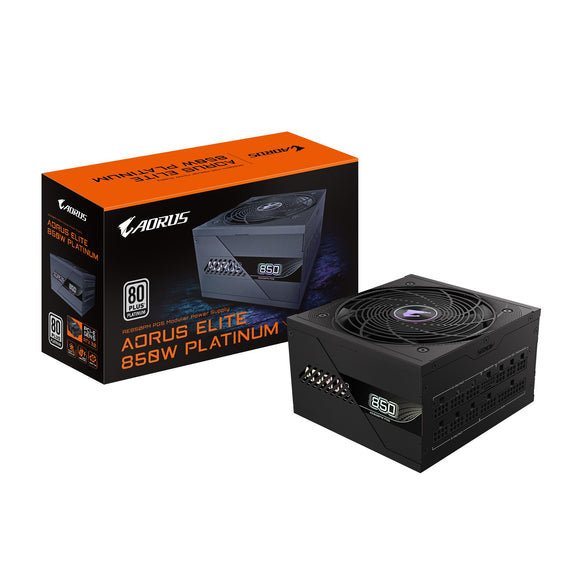 Gigabyte AE850PM-PG5, Aorus Elite 850W, 80+ Platinum, PCIe 5.0, ATX 3.1, Fully Modular, Black, limited Lifetime Warranty
