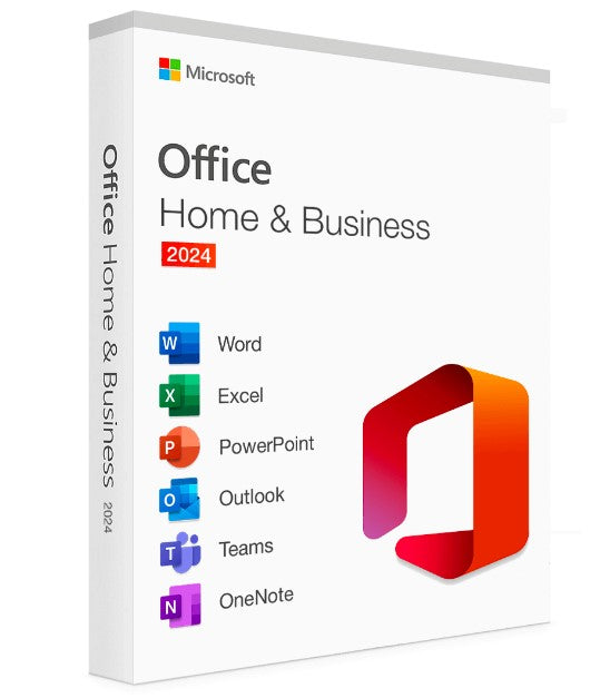 Microsoft Office Home & Business 2024 English APAC Medialess Retail New. Word, Excel, Power Point, Outlook for PC and Mac