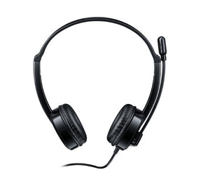 Rapoo (LS)RAPOO H100c Wired Stereo Headsets - HD Voice Rotary Microphone Volume Adjustment 3.5mm Headphones (2  to 1 Audio plug included