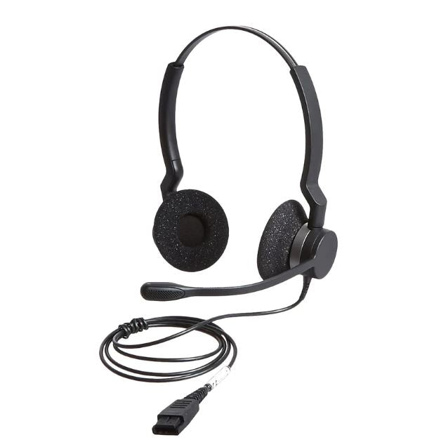 Jabra Biz 2300 Duo QD NC, All-Day Comfort, Weighs 49g, Adjustable Headband & Microphone, Noise-Cancelling Microphone, HD Voice, Control Unit