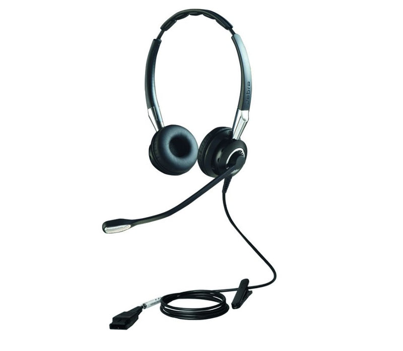 Jabra Biz 2400 II Duo QD - Mic. 72 UNC Corded Headset, Better Conversation, Better Sound, HD Voice, Coise-Cancelling, Over The Head Duo Wearing Style