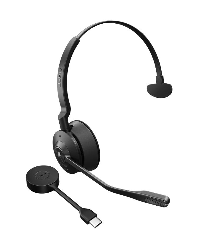 Jabra Engage 55 MS Mono USB-C Wireless Headset, 150m Wireless Range, DECT, Noise Cancelling, Flexible, Portable, Durable, Lightweight, Busylight