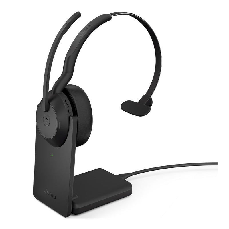 Jabra  Evolve2 55 USB A MS Teams Mono Stand, Active Noise Cancellation (ANC), Link 380 Bluetooth® Adapter ,30m Wireless Range, 18 Hours Battery Life