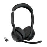 Jabra  Evolve2 55, USB A, Stereo, UC, Active Noise Cancellation (ANC), Link 380 Bluetooth® Adapter ,30m Wireless Range, 18 Hours Battery Life